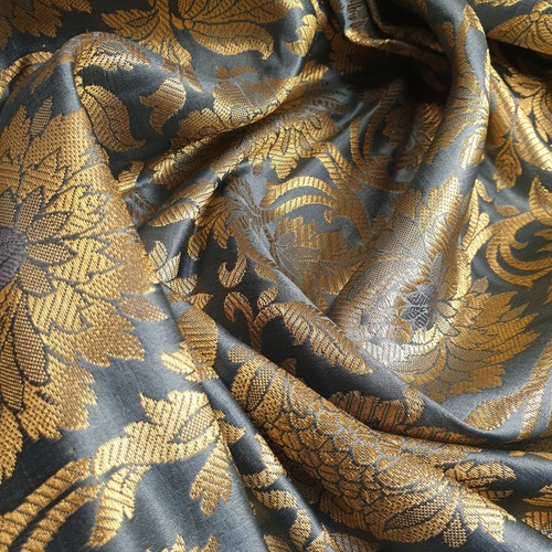 Brocade Ornamental Floral Gold Metallic Material Dress Craft Fabric 44" Meter - Picture 34 of 352