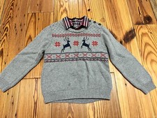Wonder Nation Holiday  Christmas Reindeer Sweater  Button Up Shirt 5T Boys