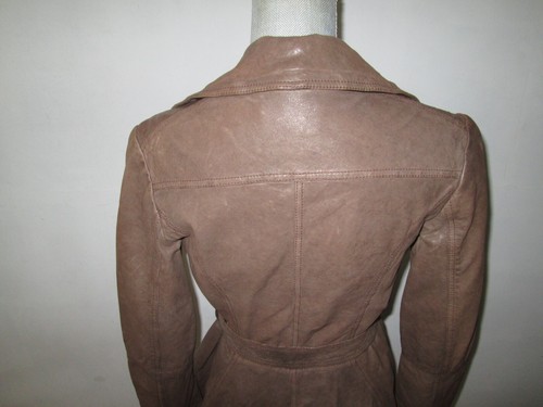 Giacca donna ALL SAINTS pelle marrone con cintura asimmetrica sfoderata zip taglia 12 - Foto 6 di 15