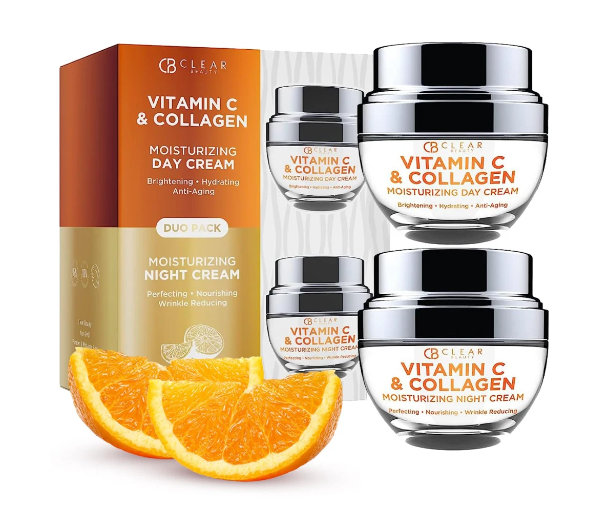 CB Clear Vitamin C & Collagen DAY/NIGHT Cream DUO Pack 2x 1.69 FL
