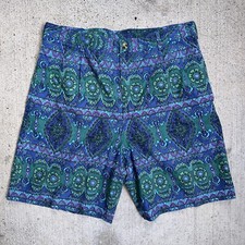 Ralph Lauren Polo Paisley Chino Shorts Chaps Vintage Floral Boho 33