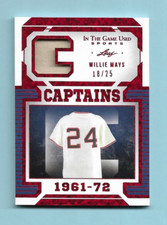 2022 Leaf ITG Willie Mays Captains Relic JERSEY Card! SP#18/25!