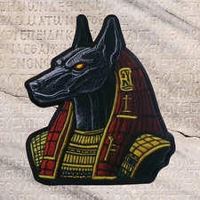 Anubis Jackal Deity Patch Iron-on Applique Ancient Egypt, Protector of the Dead