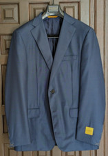 HICKEY FREEMAN B Fit Super 110's Blue Suit Jacket, Size 42R