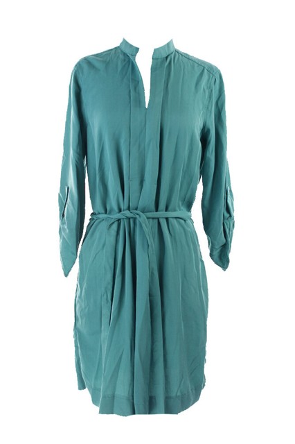 Studio M New Turquoise Roll-Ta-Sleeve Shirtdress  XL $98