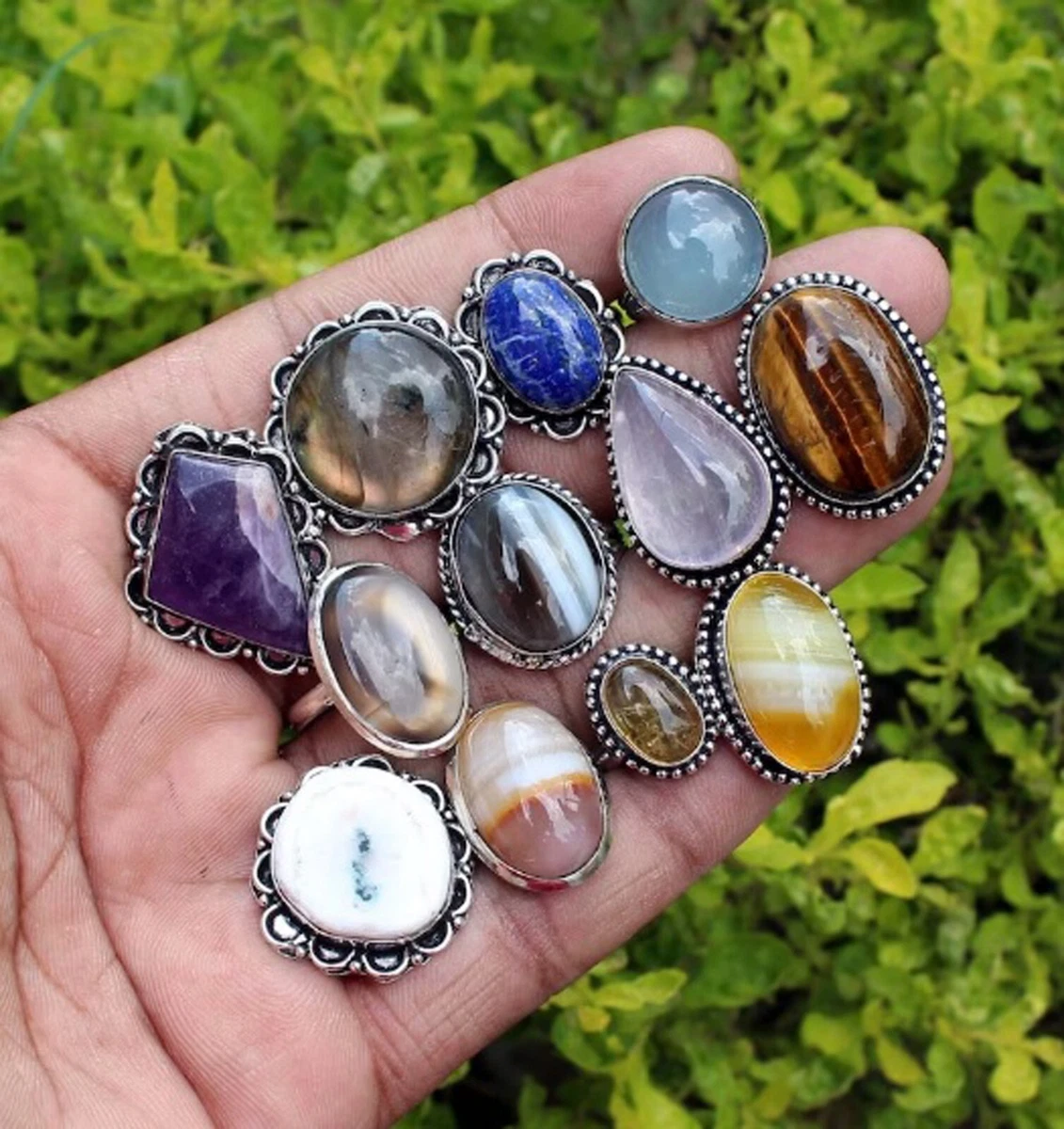 Natural Gemstone Rings Handmade Rings Women Rings Crystal Rings
