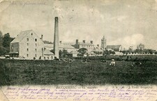 Carte BRICQUEBEC EN COTENTIN La Trappe Troupeau près grande cheminée