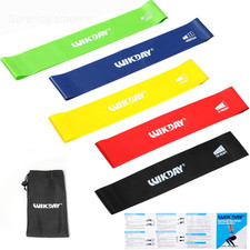 Resistance Bands Loop Set of 5 Exercise Workout CrossFit Fitness Yoga Booty Band