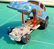 Vintage 1972 Matchbox Vw Bug Beetle Streaker Volkswagen Big Blue Dragster Loose