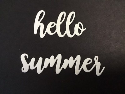  hello summer   2 pc Word Die Cut Embellishments 6 sets Scrapbooks Cards