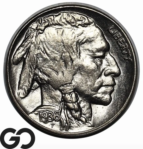 1936 Buffalo Nickel, Solis Gem BU++