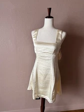 Lush Bow Back Small Minidress/ Pearl Champagne NWT