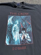 Camisa De Colección Años 90 El Cuervo J. O'Barr Película Cómic Doble Cara Negra XL