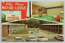 Postcard the Ritz Plaza Motor Lodge Multi View in Terre Haute, IN.
