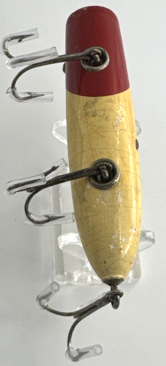 Vintage South Bend Bass Oreno Fishing Lure Gold Eyes Rare Old Red
