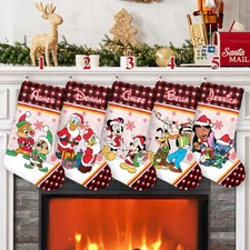 Personalized Mickey & Friends Lilo & Stitch Chip N Dale Christmas Gift Stocking