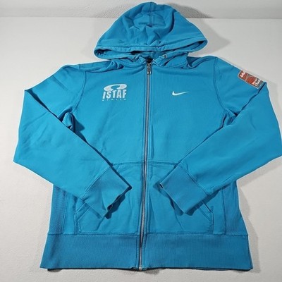 Nike Leichtathletik Trackjacket Vintag Blau Jacke Zip 2009 Gr.L Blau Zustand Gut