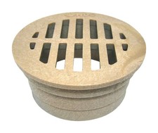 NDS 16S Sand Polypropylene Chemical-Resistant Round Drain Grate 3 in.
