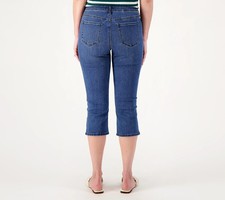 NYDJ Curves 360 Slim Straight Jeans Crop Side Slits Size 0 Caliente NWT