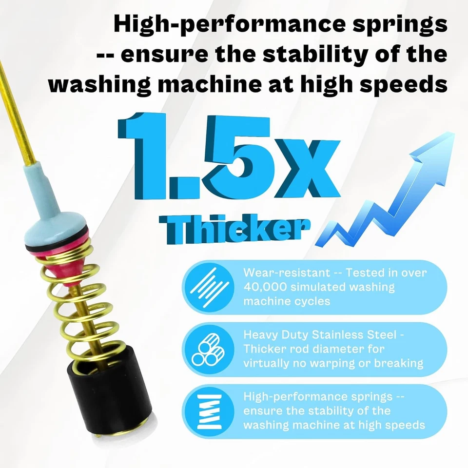 Kit de varilla de suspensión/amortiguador de lavadora DC97-05280W DC97-16350U reemplazo para Samsung Foto 3 de 4