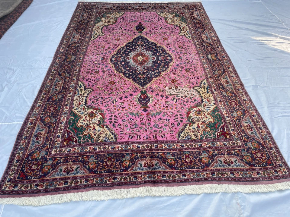 6.7x10.2 ft Pink Oushak Rug Afghan Hand-Knotted Wool Rug Modern Luxury Area Rug - Image 2 of 4