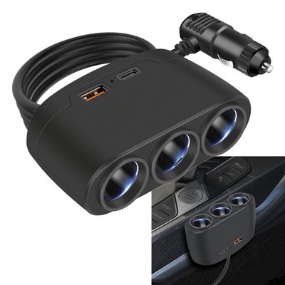 Mehrfachsteckdose Auto Splitter USB Ladegerät Adapter 3 Wege 12 24V Kompatibili