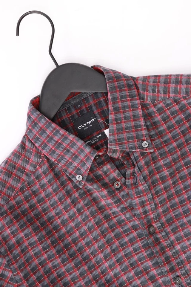 ⭐ Olymp camicetta per uomo taglia 50, M a quadri grigio di cotone ⭐ - Immagine 3 di 4