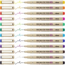 12 Colors 05 Micro Fineliner Pen Set Ink Fine Point Penmultiliner Sketching An