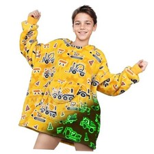 Wearable Blanket Hoodie Oversized Sweatshirt for Adults Kids Kids 6-10YR Truck
