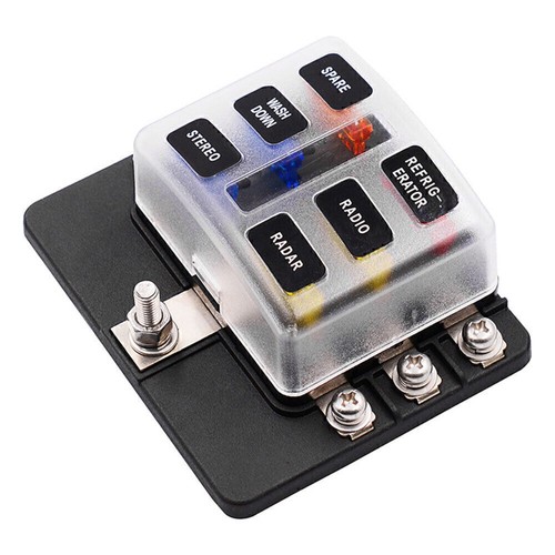 For 12V 24V Car Marine MA1284 6-Way Blade Fuse Box Block Holder LED Indicator - Picture 2 of 8