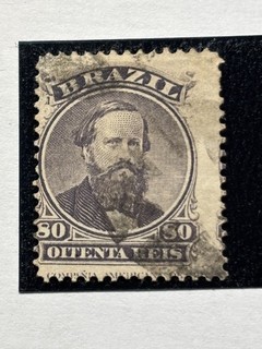 BRAZIL stamp 1866 Dom Pedro 80R / Sc 57 / used / AP909