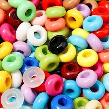 150pcs 14mm Macaron Plastics Acrylic Large Hole Cloud Pop Beads Mix Color Lar...