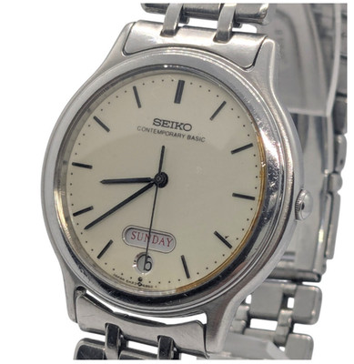 Seiko Contemporary Basic 5H23-6B90 Vintage Quarzuhr Japan neue Batterie
