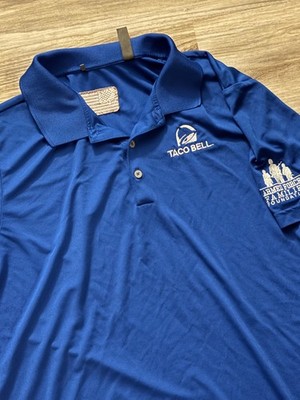 Taco Bell Manager Employee Armed Forces Adidas Solid Blue Polo Golf Shirt XL