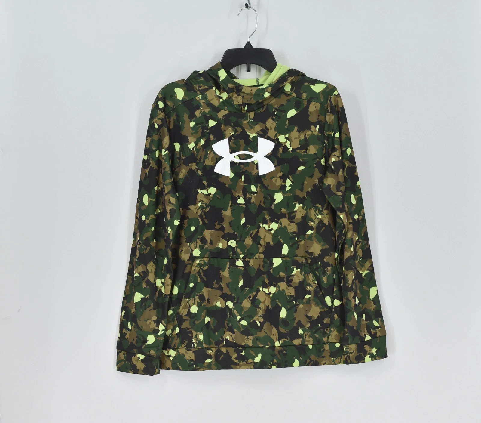 Boy's Under Armour Fleece All Over Print Hoodie Green Size Extra Large