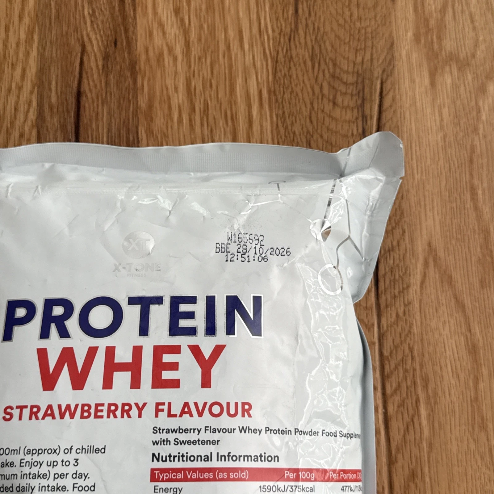 X-Tone Protein Whey Powder 1KG Strawberry Flavour 24g Protein 33 Servings - New 3