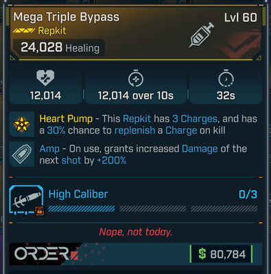 Borderlands 4   LEVEL 60  MEGA TRIPLE BYPASS REPKIT  AMP