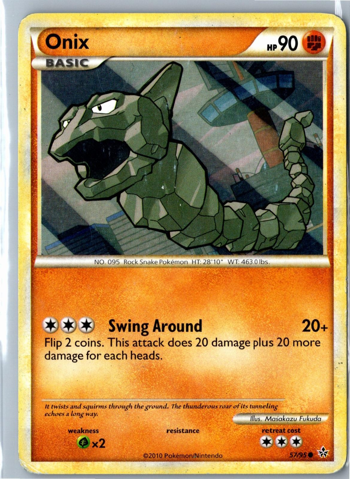 Pokemon Card - Onix - HGSS Unleashed - 57/95 - Common - Damaged