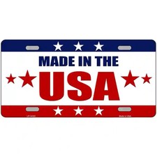 Made in the USA Metal Novelty Motorcycle Plate Tag Sign Car Truck Wall Home