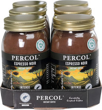 Percol - Espresso Noir Intense Instant Coffee (6X100G), Rich Roast, Strong, Robu