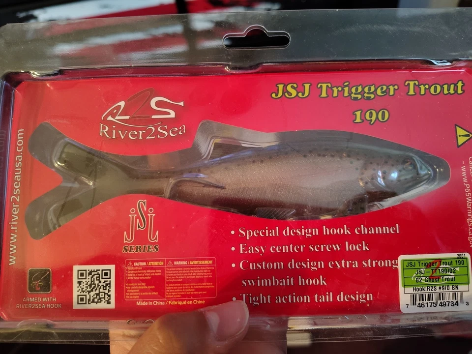 River2Sea DISCONTINUADO JSJ Trigger Trout 7.5" - 3oz aparejado sin malezas Swimbait #02 Foto 2 de 2