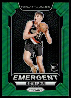 2024-25 Prizm Emergent Green Donovan Clingan Rookie Portland Trail