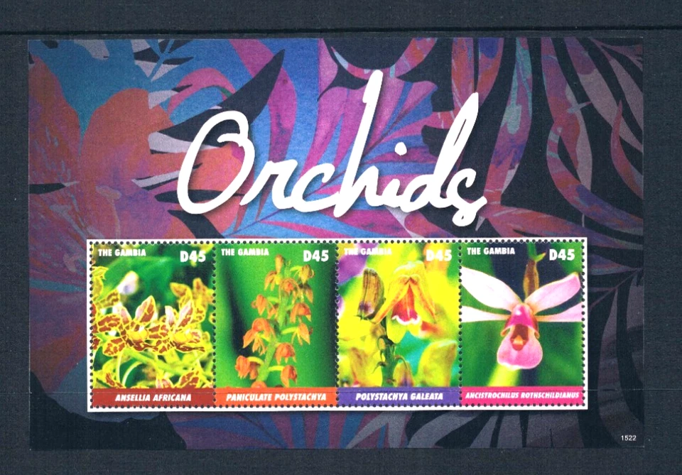Valor Scott de $17,25 - 2015 GAMBIA Orquídeas 2 s/s Flores África Oeste CV MNH NH UM Foto 4 de 4