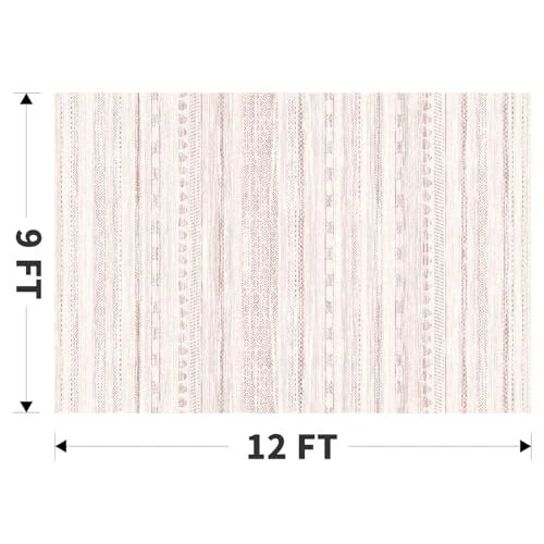 Alfombras de área 9x12 para sala de estar alfombra lavable a máquina envejecida 9' x 12' rosa Foto 2 de 4