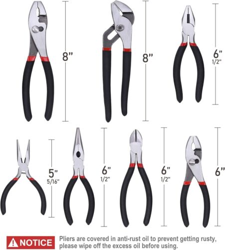 7 pezzi. Set pinze e chiavi artigiani utensili manuali linesman bordi di taglio temprati - Foto 10 di 12