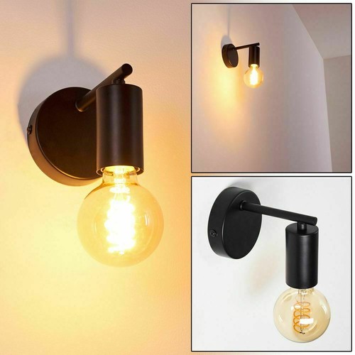 Vintage Industrial Indoor Wall Light Fitting Black Sconce Retro Lounge Wall Lamp - Picture 14 of 26