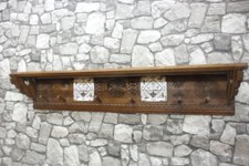 Antique Dutch Wooden Wall Coat Rack Hall Tree...