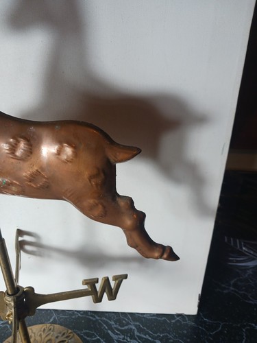 Vintage Copper Brass Deer Stag Weathervane 19" - Picture 5 of 19
