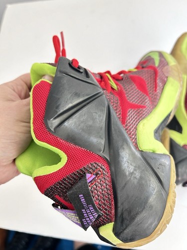 Nike LeBron 12 23 Chromosomes Red Black Green Size 8.5 EUC Basketball Shoes 2014 - Picture 7 of 11
