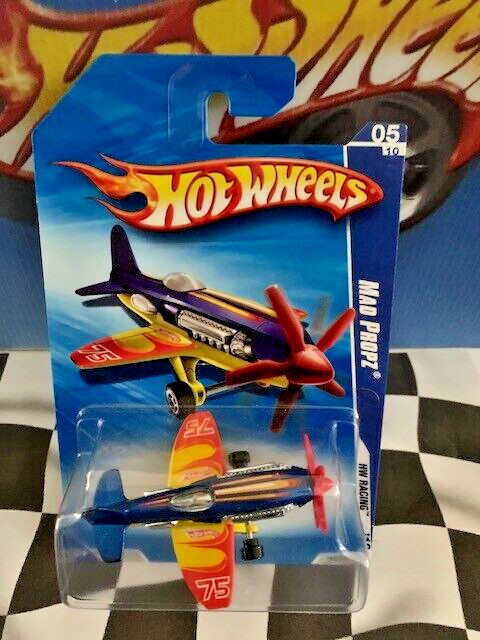 Hot Wheels 2010 HW Racing 5/10 151 Mad Propz Airplane BLUE Micro5SP